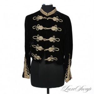 WOMENS ZARA BLACK VELVET HUSSAR EMBROIDERED BOLERO JACKET WITH FROGGED CLASPS L